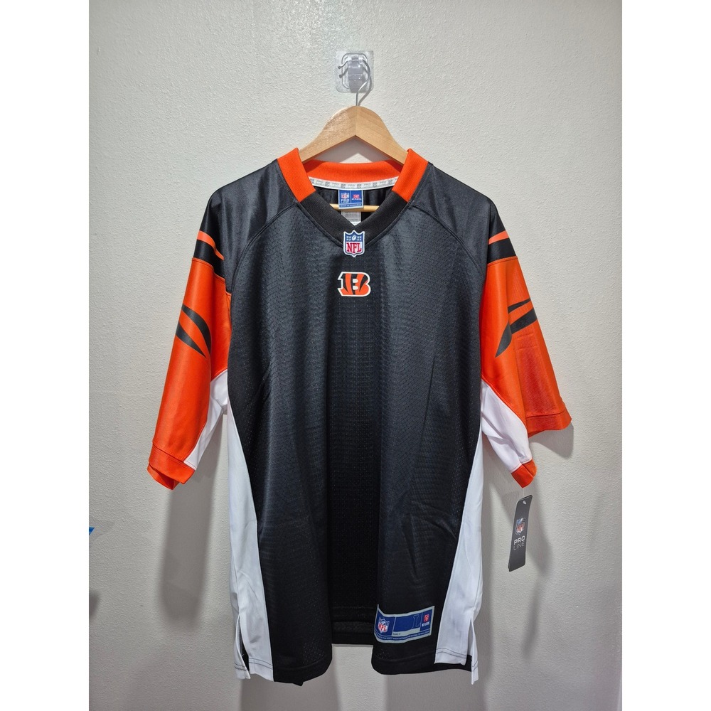 NFL Pro Line Cincinnati Bengals Jersey‎ Mens Large L Football Black Orange